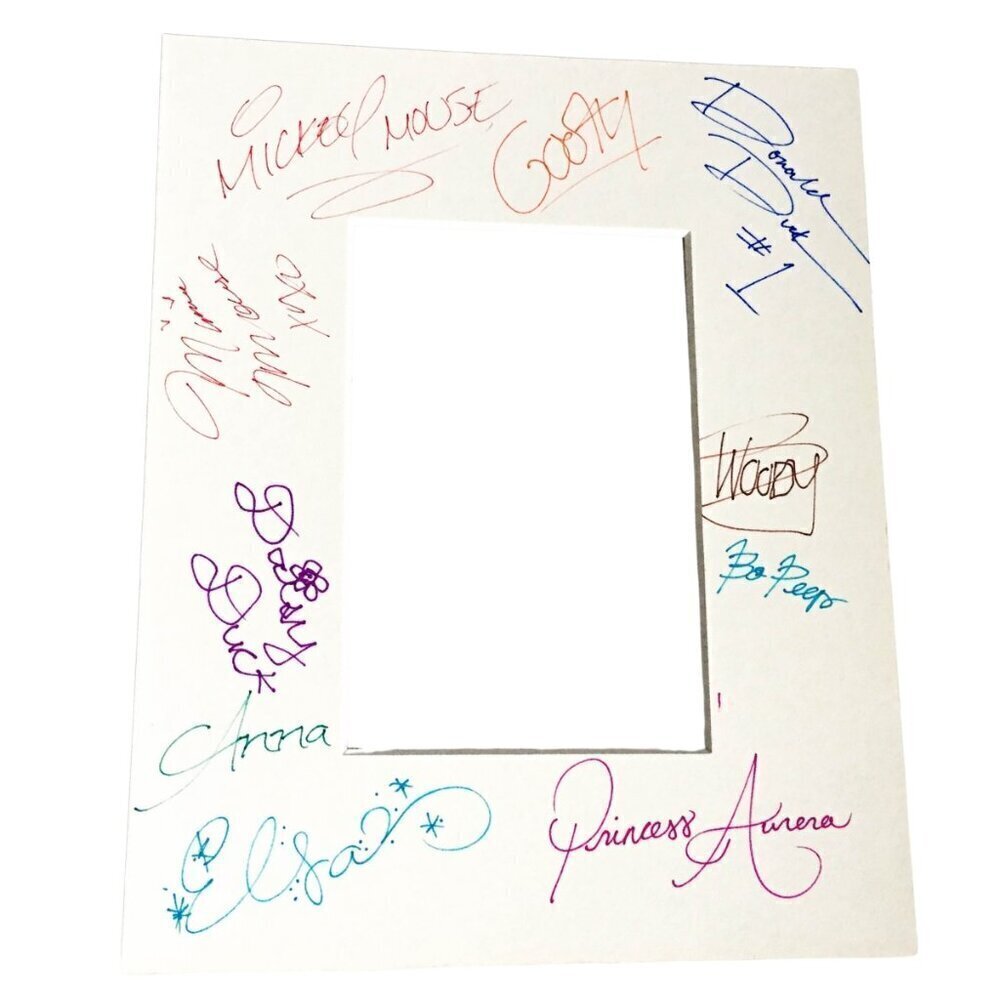 Genuine Disney Characters Autographed Frame Mat